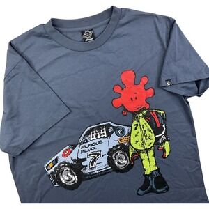 Plague‎ BLVD Mens Racing Car Graphic T-Shirt Short Sleeve Streetwear Black L